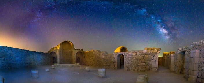 Ancient Church Under the Arching Milky Way